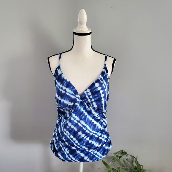 Sonoma Life + Style Blue Tankini Bathing Suit Top 16 - Picture 1 of 6